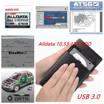 

2019 Newest Auto Repair Alldata Software V10.53 software Mitchell on demand 2015 1tb usb hard disk all data DHL free shipping