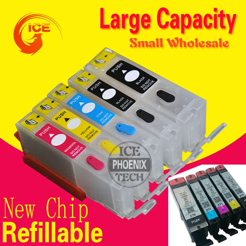 

For Canon TS5020 TS6020 TS 5020 TS 6020 Refillable ink cartridge PIxma printer 5 Color ink cartridge PGI270