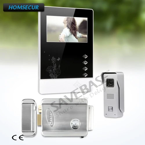 

HOMSECUR Russia Logistics 4.3inch Wired Video Door Phone Intercom System+Electric Lock Compatible for Easy Unlocking