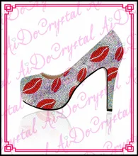 Aidocrystal 2015 neueste design handgemachte kristall schuhe frauen party high heel