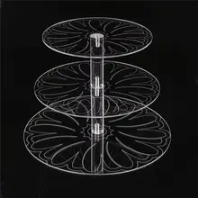 New Round Acrylic 3/4 Tier Cupcake Cake Stand Cake Holder Assemble and Disassemble Home Birthday Tools Wedding Party Stands
