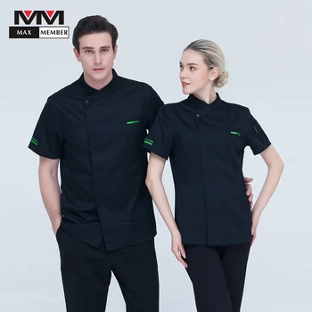 

Short Sleeve Summer Chef Workwear Tops Casual Soft Restaurant Hotel Uniforms Kitchen Master Cook Jacket 2018 New Cozinha Clothes