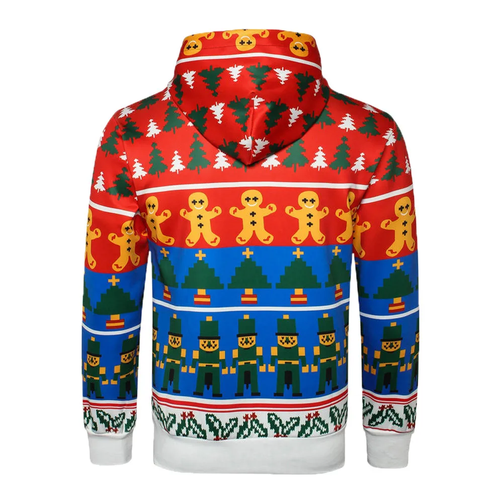 Sunfree 3D рождественским принтом Для мужчин топы Sweatershirt Лидер продаж рождественские главный продукт Повседневное модные зимние Для мужчин