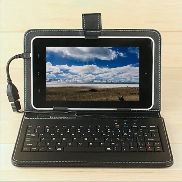 Best Offers 7-10.1 Universal Tablet PC phone Keyboard Case cover For Huawei xiaomi Android Micro Port Tablets Micro USB OTG Flip stand Funda