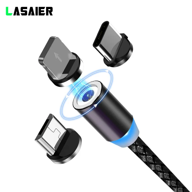 

Magnetic USB Cable 2.4A Fast Charging Micro USB Type C LED Cable for iPhone Xs Max Magnet Charger Data Mobile Phone Cables Cord
