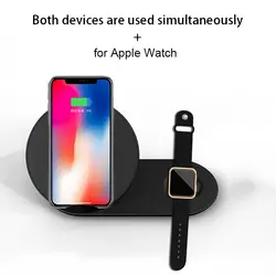 3 в 1 быстро Беспроводной Зарядное устройство для Apple Watch 1 2 3 4 iPhone X XS MAX XR 8 samsung S8 S9 плюс Примечание 8 9 для samsung Шестерни S2 S3 S4