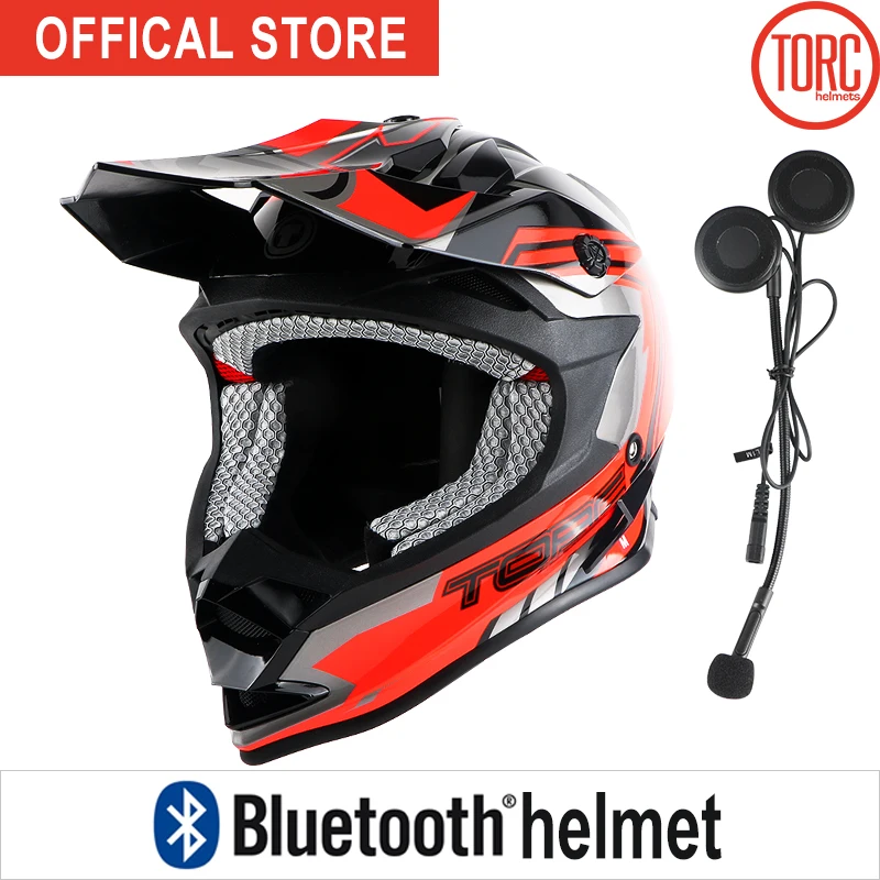Мотоциклетный шлем TORC для внедорожника Bluetooth грязных велосипедов гоночные шлемы
