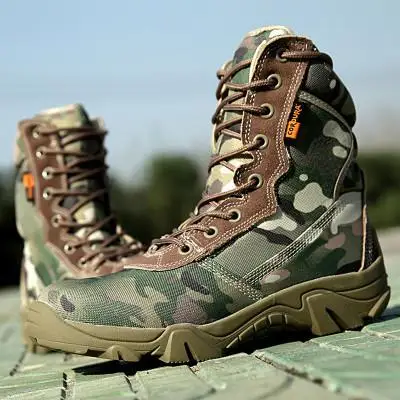 Тактическая Военная обувь для кемпинга на открытом воздухе, камуфляжные армейские походные охотничьи ботинки, дышащая удобная обувь для путешествий - Цвет: 2
