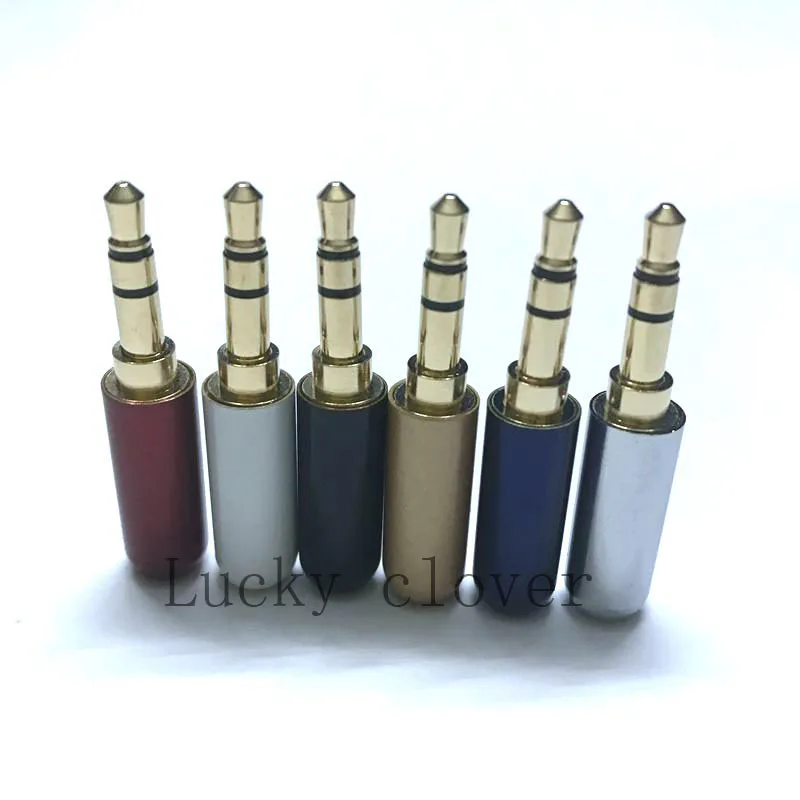 

2pcs No Logo DIY 3 pole Copper Gold Plated 3.5mm Male Stereo Mini Jack Plug soldering connector
