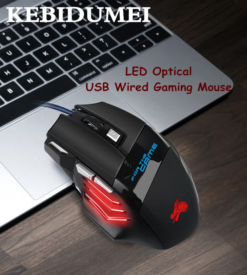 Профессиональная светодиодная оптическая Проводная игровая мышь 5500 DPI USB
