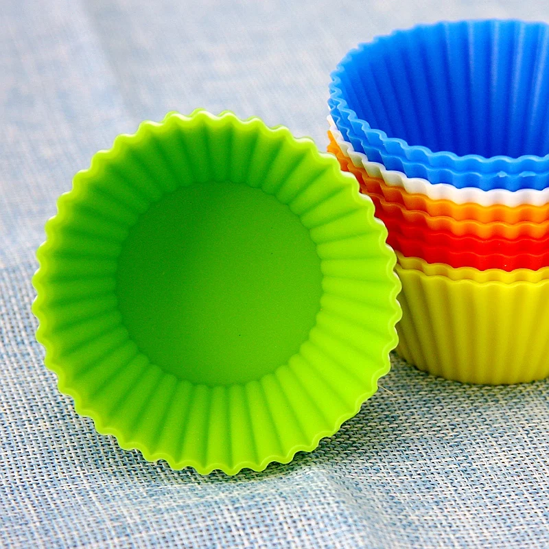 Top Quality 10pcs Microwave Oven Diy Round Silica Gel Baking Mould