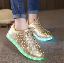 Taille 30-35//USB de charge lumineux rougeoyant bleu enfants de chaussures ont LED lumières Enfant garçon chaussures de sport et sneakers