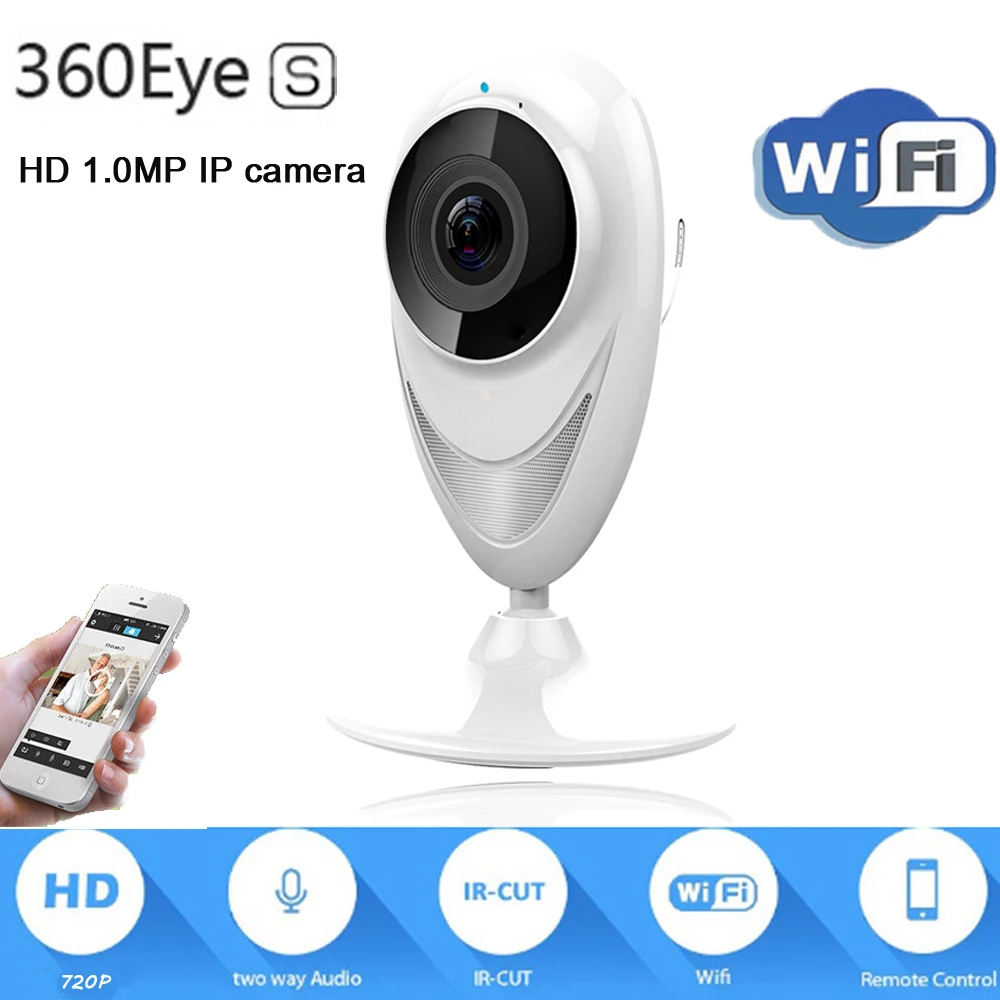 

2017 New HD 720P IP Camera 1.0MP WiFi 180 Degree Panoramic Camera 360eyes IR Night Vision P2P Mini Security Camera