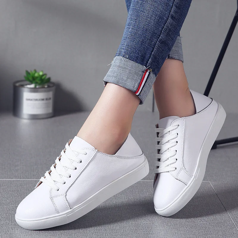 

Spring and autumn new simple Korean casual women's walking shoes basic leather strap walking shoes A9W1-A9W9