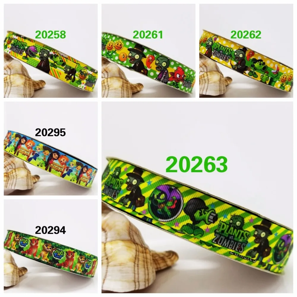 

Free shipping 50 yard per size cartoon ribbon printed grosgrain ribbon 20258