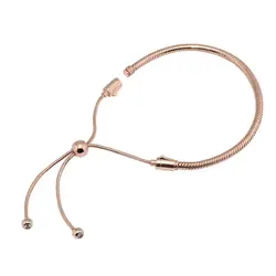 CKK 925 пробы серебро розовое золото скользящий браслет для Для женщин оригинальный Модные украшения делая Юбилей подарок