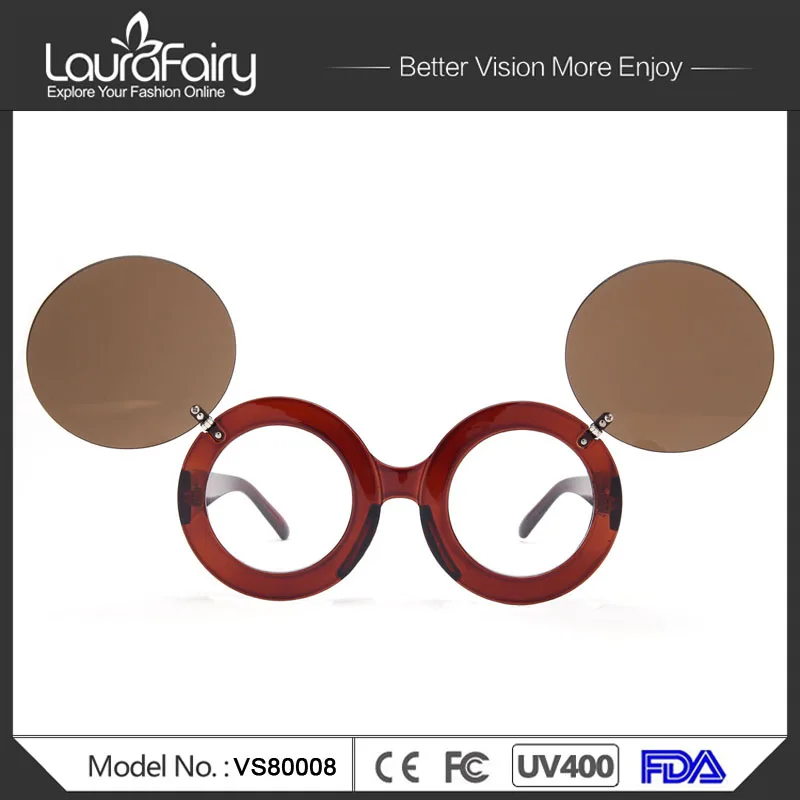 Laura Fairy Fashion Cool Steampunk Double Flip Sunglasses Women Brand Designer UV400 Cute Round Sunglass font