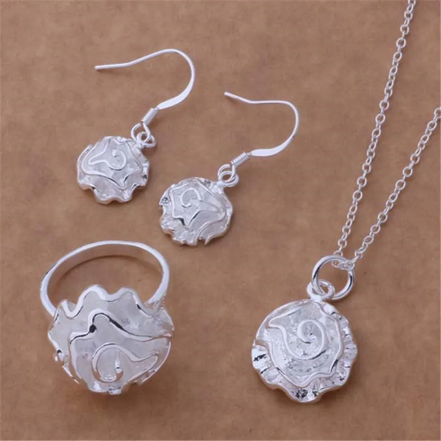 Factory Direct Silver Color Jewelry Fashion Charm Rose Flower For Lady