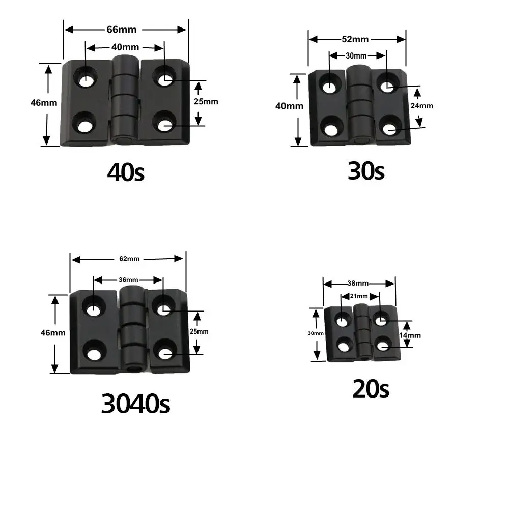 

Door Frame Black Metal Hinge for T Slot Aluminum Extrusion Profile 2020 3030 4040 Series