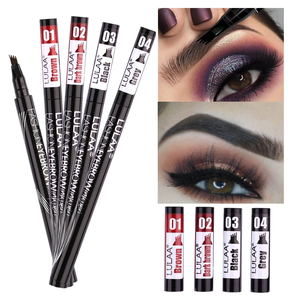 

Brand New Waterproof Natural Eyebrow Pencil Four-claw Eye Brow Pen Enhancer Tint Makeup 4 Head Fine Sketch Liquid Pencil