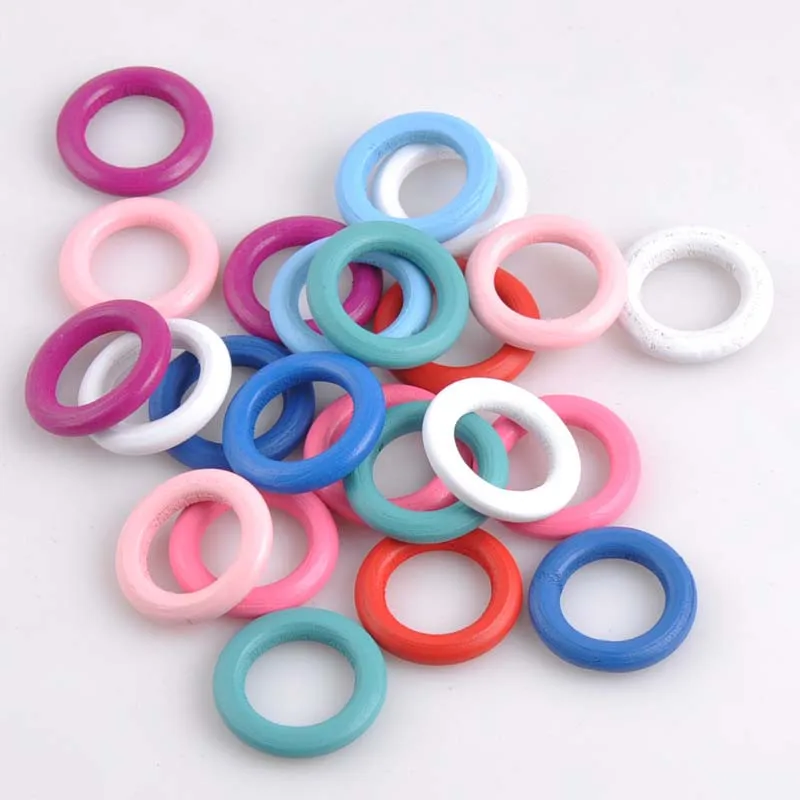 32mm-Mixed-Color-wood-teething-beads-Wooden-Ring-20mm-Great-for-Jewelry-Teethers-Ring-Toss-Games