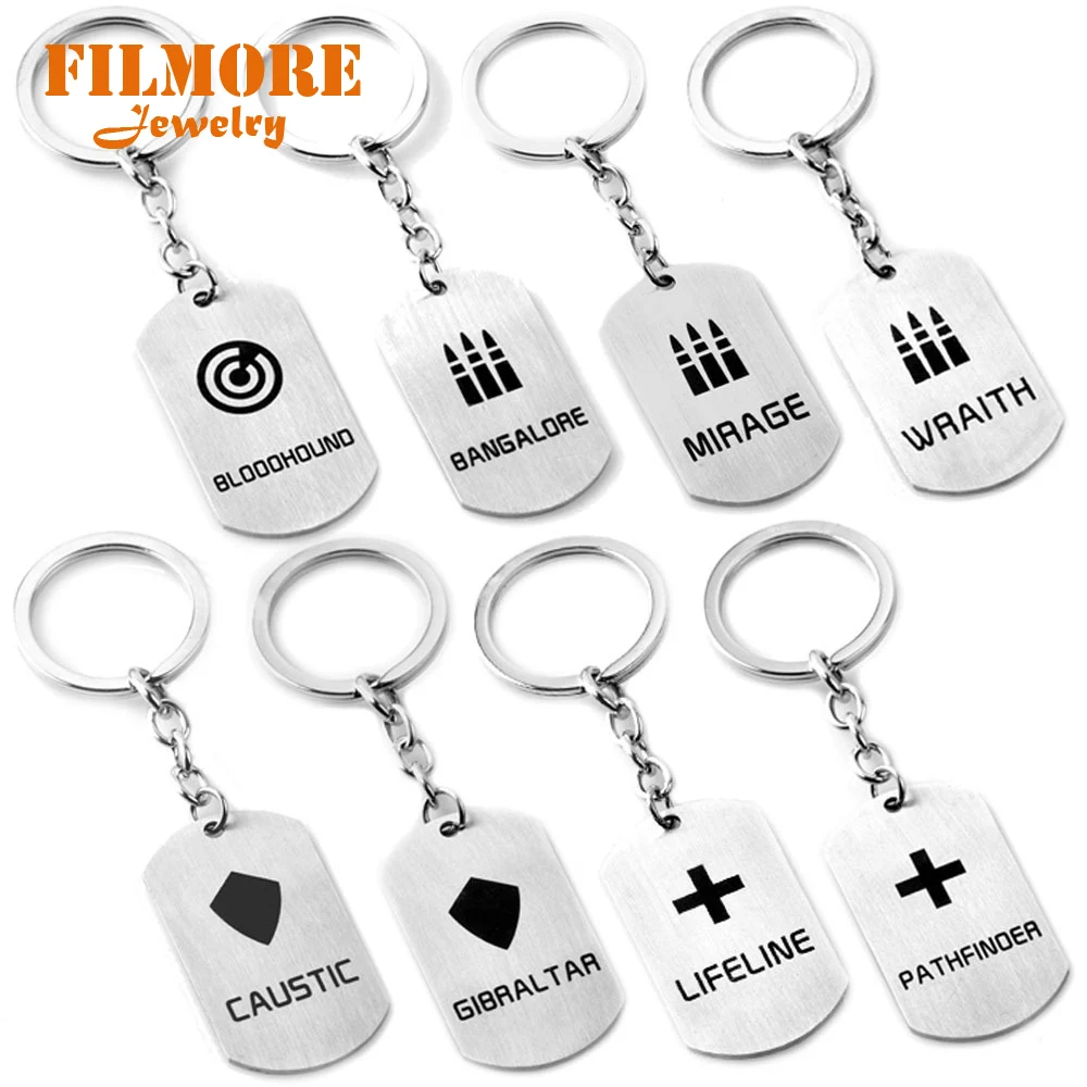 

Filmore Apex Legends Stainless Steel Keychain 2019 New Game Keyrings 8 Styles Trendy Gift for Boy Men llavero Keys Accesorias
