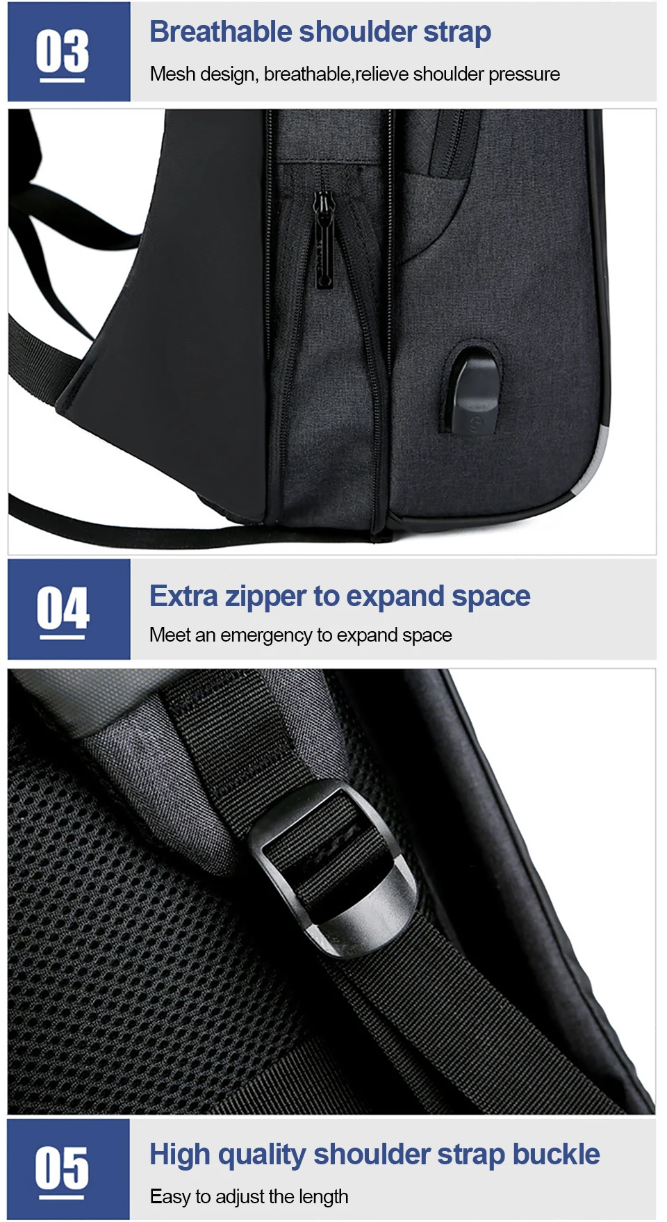 17 inch Laptop 15.6 Men Backpack Male Business Backpacks Anti Theft Student Mochila Bags Waterproof Travel USB Charging Bagpack (11)