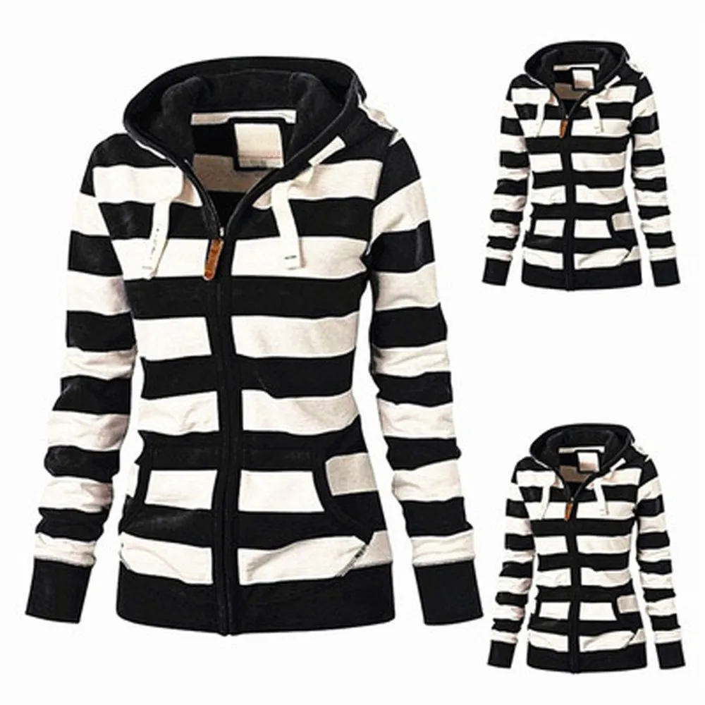 Women Ladies Zipper Tops Hoodie Hooded Sweatshirt Coat Jacket Casual Slim Jumper hoodies sudadera mujer busos para mujer new