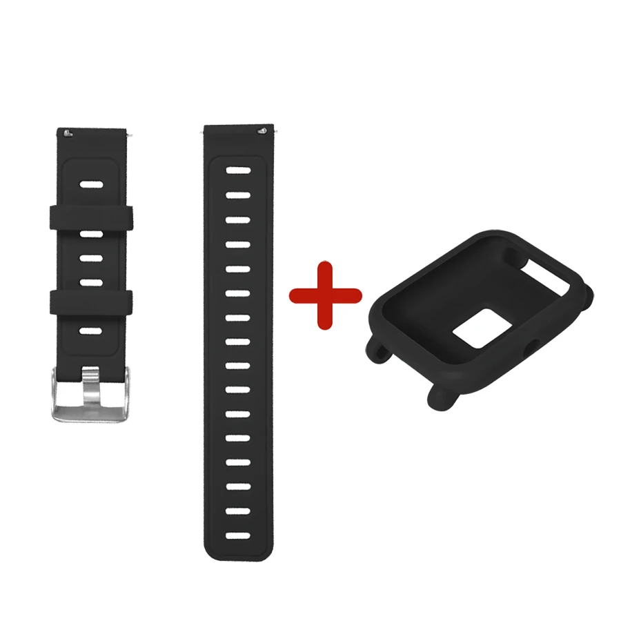 Для Amazfit ремешок Bip 20 мм ремешок для часов Камуфляжный силиконовый браслет для Xiaomi Huami Amazfit Bip Bit молодежный чехол Крышка Аксессуары - Цвет: Package H