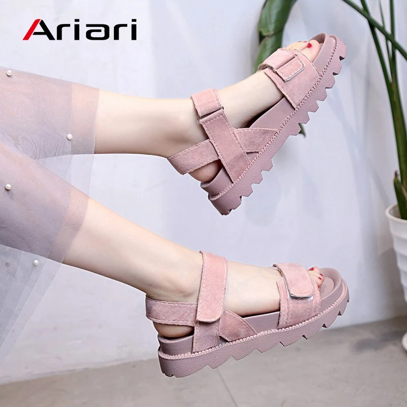 toe loop platform sandals