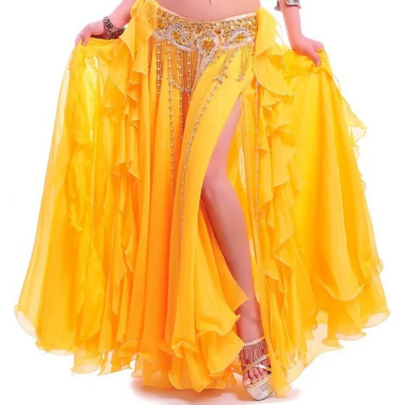 Высокое качество, новые юбки для танца живота, юбка для танца живота, костюм, платье для тренировок или выступлений-6001 - Цвет: Yellow