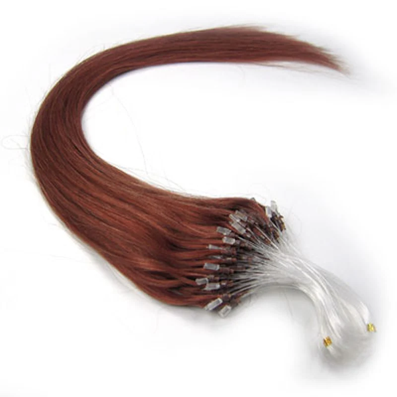 ZZHAIR 0,4 г-0,7 г 1"-24" волосы remy для наращивания на микро-петлях, человеческие волосы для наращивания, 100 г/упаковка, 40 г-70 г - Цвет: #33