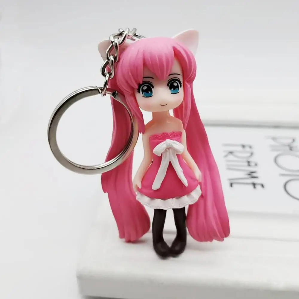 

Trendy Beautiful girl key clasp Japanese animation series doll keyring pendant car Key Chains students bag hanging