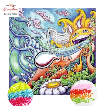 

Golden Panno,beads,Needlework,DIY,bead Cross stitch ,Embroidery stitch,Precise Printed painting,Underwater world Pattern 09