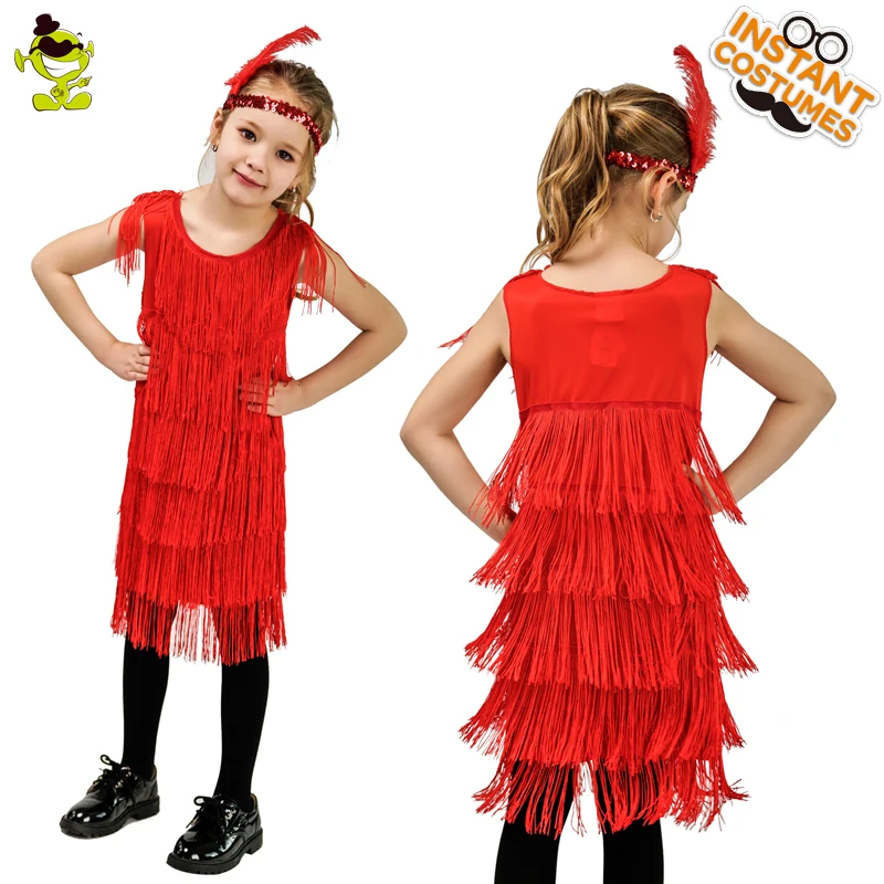 Детское модное платье с оборками для девочек, костюм на Хэллоуин и карнавальные костюмы