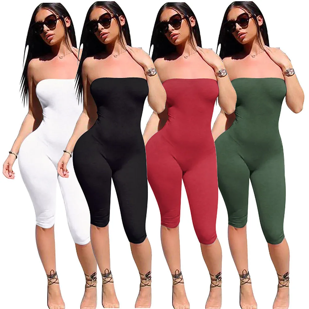

2018 NEW Tight Jumpsuit Sleeveles High Waist Ladies Sexy Women Summer Deep Playsuit Party Jumpsuit YL-NEW