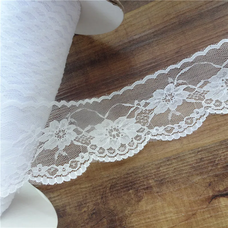 

Free Shipping 100Yards/ lot 60MM width White Gorgeous Cheap Lace Trim Ribbon DIY Garment Accessories LW0315