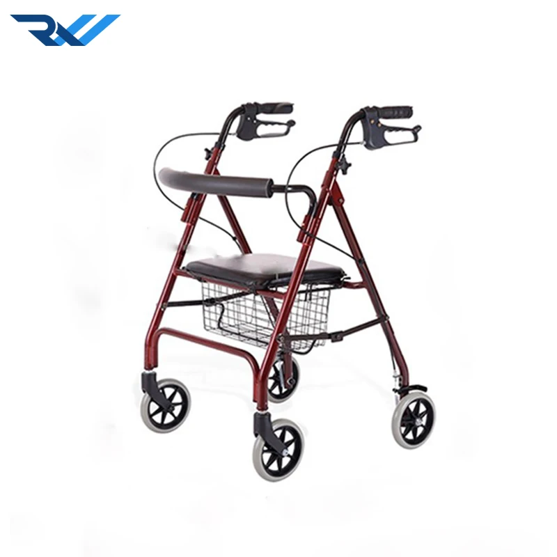 Rollator shopping walker легкий открытый 4 колеса складной с корзиной для хранения и мягким