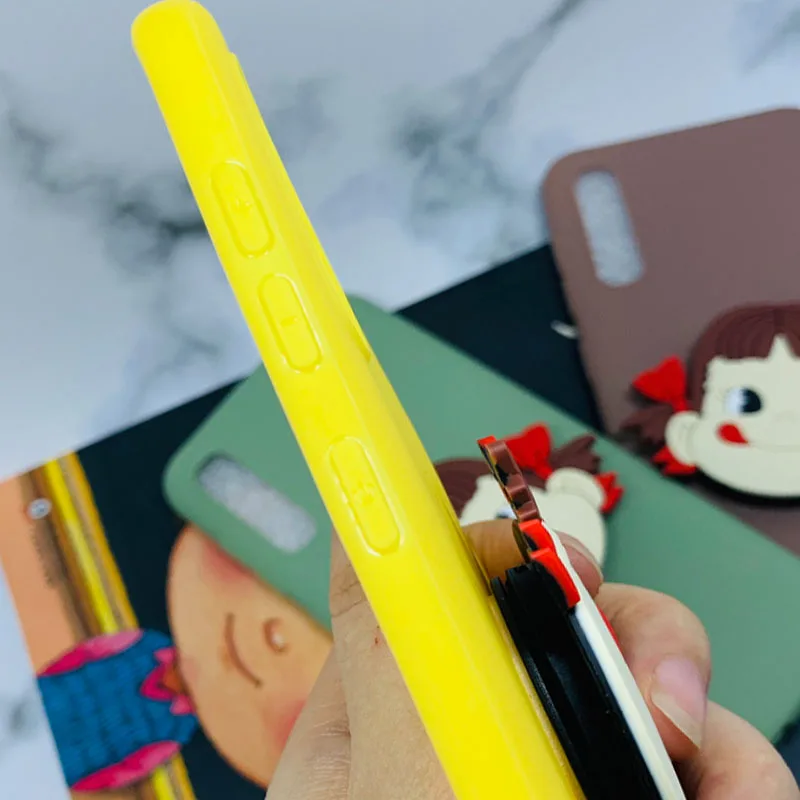 Cute Cartoon Girl Patterned Stand Soft TPU Case Cover sfor Samsung A10 A20 A30 A50 A40 M10 A7 2018 A750 Silicon Candy Color Capa (5)