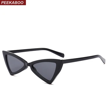 

Peekaboo red triangle sunglasses women cat eye vintage black leopard cheap butterfly sun glasses female new year gift 2018