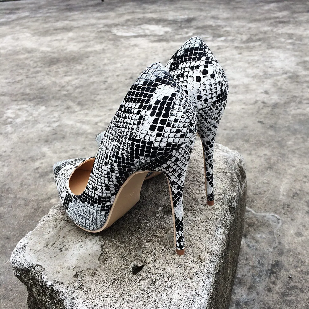 Veowalk со змеиным принтом дизайн Для женщин пикантные туфли на очень высоком каблуке 12/10/8 см шпильках острый носок вечерние свадебные женские туфли-лодочки пользовательское соглашение