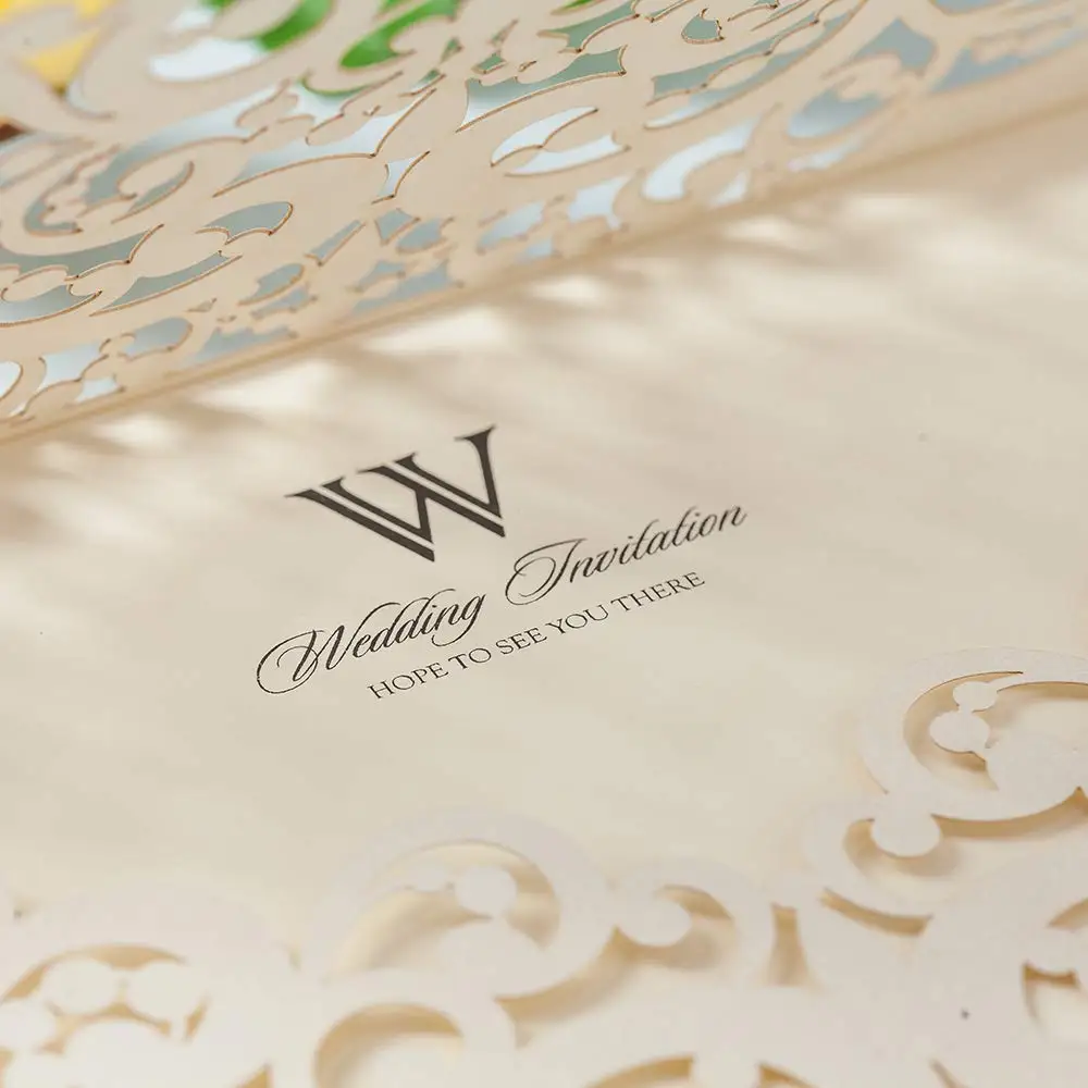  20PCS White Heart Laser Cut Wedding Invitations Card for Paraboda Graduation Rehearsal Dinner Birth - 32991294653