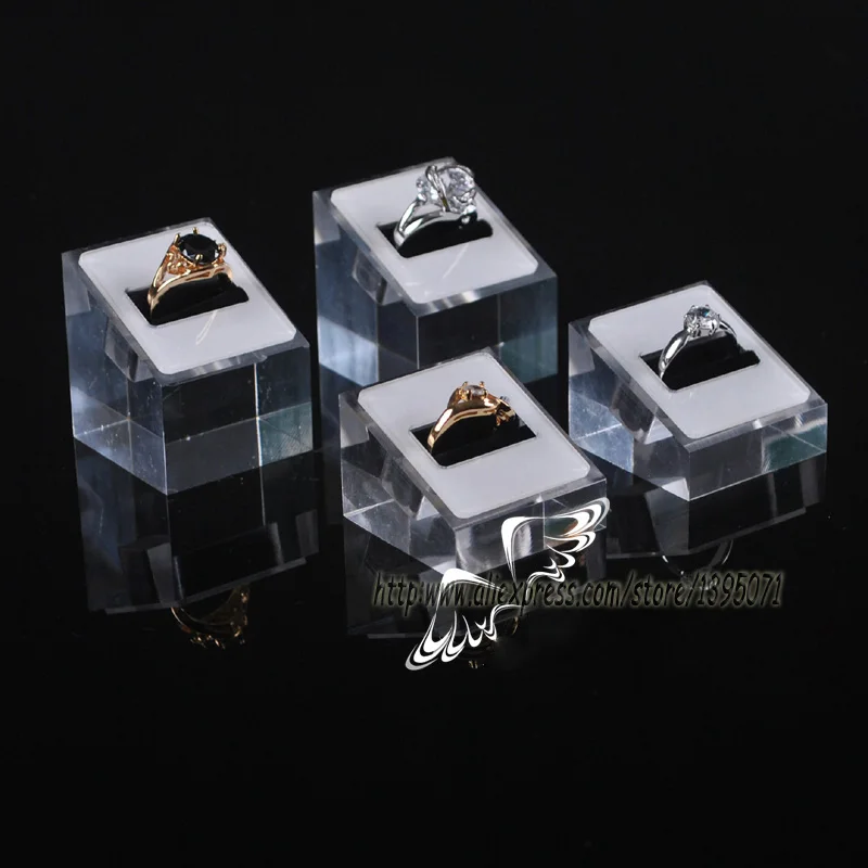 Wholesale 5sets High Low Square Acrylic Rings Holder Ring Display Rack