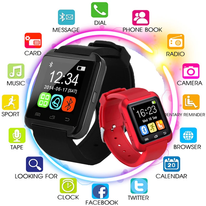

2019 New Fashion U8 Bluetooth Smart Watch Men Women For Samsung For Huawei for HTC for LG for Xiao mi Android Phone Smartphones