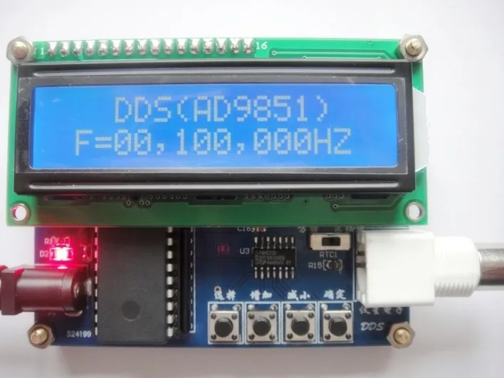 

Free shipping 1x LCD AD9851 50MHZ Function Signal Generator DDS Source SCM DDS Module sine wave, square wave.