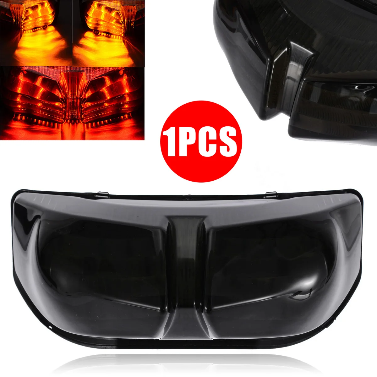1PC Smoke 12V LED Red Tail Light Amber Turn Signal Lamp Multipurpose For Yamaha FZ8 Fazer 2010-2013 FZ1 N FZ1 Fazer 2006-2013