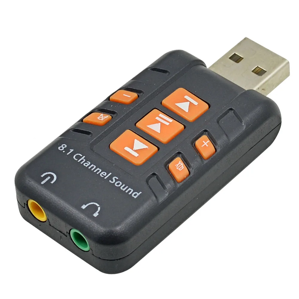 TISHRIC USB к 3D Аудио Внешний usb-звуковой интерфейс 8,1 канала адаптер гарнитуры микрофон 3,5 мм разъем для Win XP/7/8 Android Linux