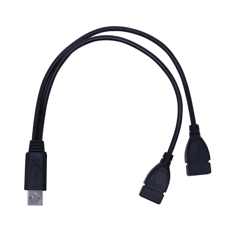 

USB 2.0 Type A 1 Male To 2 Female Y-Splitter Data Sync Charging Extension Cable