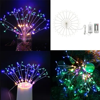 

100 LED flower light fireworks light battery tube Firework LED String Lights 8 Modes Dimmable Fairy Lights #4M24