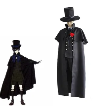 

Ciel Phantomhive Cosplay Anime Black Butler Costume Halloween Party Man Woman Suits Japanese Black Funeral Dress Cosplay Costume